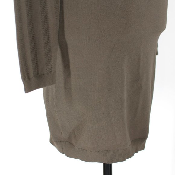 Alexander Wang Mesh Stripe Bi-Layer Long Sleeve Knit Mini Dress Moss X-Small NEW - Picture 3 of 9